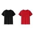 thumbnail image 1 of Lot de 2 (Rouge 1 Pce et Noir 1 Pce) Multipack Haut pour T-Shirts Hauts Courts Manches 10/12 Haut Uni T-Shirts Garçon et Fille Unisexe Enfants Col Rond T-Shirt, 1 of 8