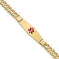thumbnail image 1 of Bracelet Médical en Or Jaune 14K Forme Diamant Doux Émail Rouge, 1 of 3