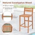 thumbnail image 4 of Costway Tabourets de Bar d'Extérieur en Bois, Ensemble de 2, Chaises de Bar Hauteur Eucalyptus, Siège Coussiné, 4 of 5