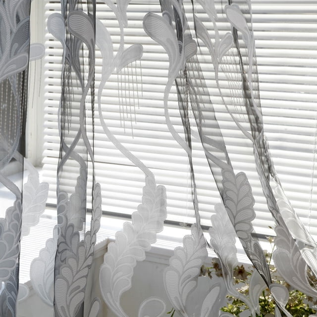 TIELUTT Rideau Transparent pour Fenêtre Voilage Drapé 1 Panneau Rideau en Tissu pour Garde-Robe Rideau de Douche Rideaux Courts pour Chambre Rideau Étoilé Transparent Hauts de Rideau
