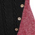 thumbnail image 4 of Qertyioot Chandail pour Femme Grande Taille Femme Col Rond Manches Longues Uni Bouton Patchwork Hauts Asymétriques, 4 of 5