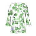 thumbnail image 4 of Blouses pour Femmes, T-shirt Imprimé Mode Manches 3/4 Blouse Col en V Hauts Décontractés, 4 of 5