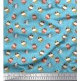 thumbnail image 1 of Soimoi Moss Georgette Fabric Triangle & Cow Cartoon Decor Fabric Printed Yard 42 Inch Wide, 1 of 3