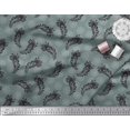 thumbnail image 2 of Soimoi Poly Georgette Fabric Floral & Peacock Feather Printed Fabric 1 Yard 52 Inch Wide, 2 of 3