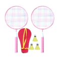 thumbnail image 1 of Siruishop Children Badminton Tennis Set Kids Tennis Rackets with 3Pcs Shuttlecock Balls Pink, 1 of 8
