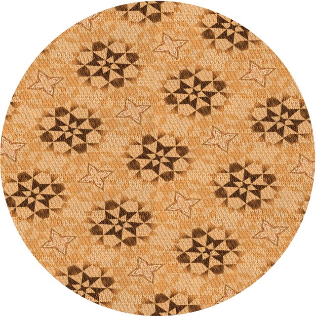 Ahgly Company Tapis Rond Lavable en Machine Intérieur Transitionnel Orange, 7 Pieds Rond