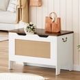 thumbnail image 2 of Coffre de Rangement, Banc de Rangement en Rotin 30 Pouces avec Charnière de Sécurité, Coffre à Couvertures à Couvercle Rabattable, Supporte 350 Lb, pour Entrée, Salon, 2 of 7
