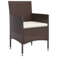 thumbnail image 3 of vidaXL 7 Piece Garden Dining Set with Cushions Brown and Black, 3 of 5