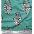 thumbnail image 1 of Soimoi Rayon Fabric Leaves & Floral Block Print Fabric by Yard 56 Inch Wide, 1 of 3
