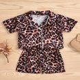 thumbnail image 3 of Kid Pajamas Set Leopard Print Long Short Sleeve Tops Shorts Trousers, 3 of 6