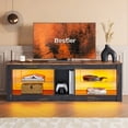 thumbnail image 2 of Bestier RGB TV Stand for TVs up to 60" with LED Lights Entertainment Center, Golden Black, 2 of 9