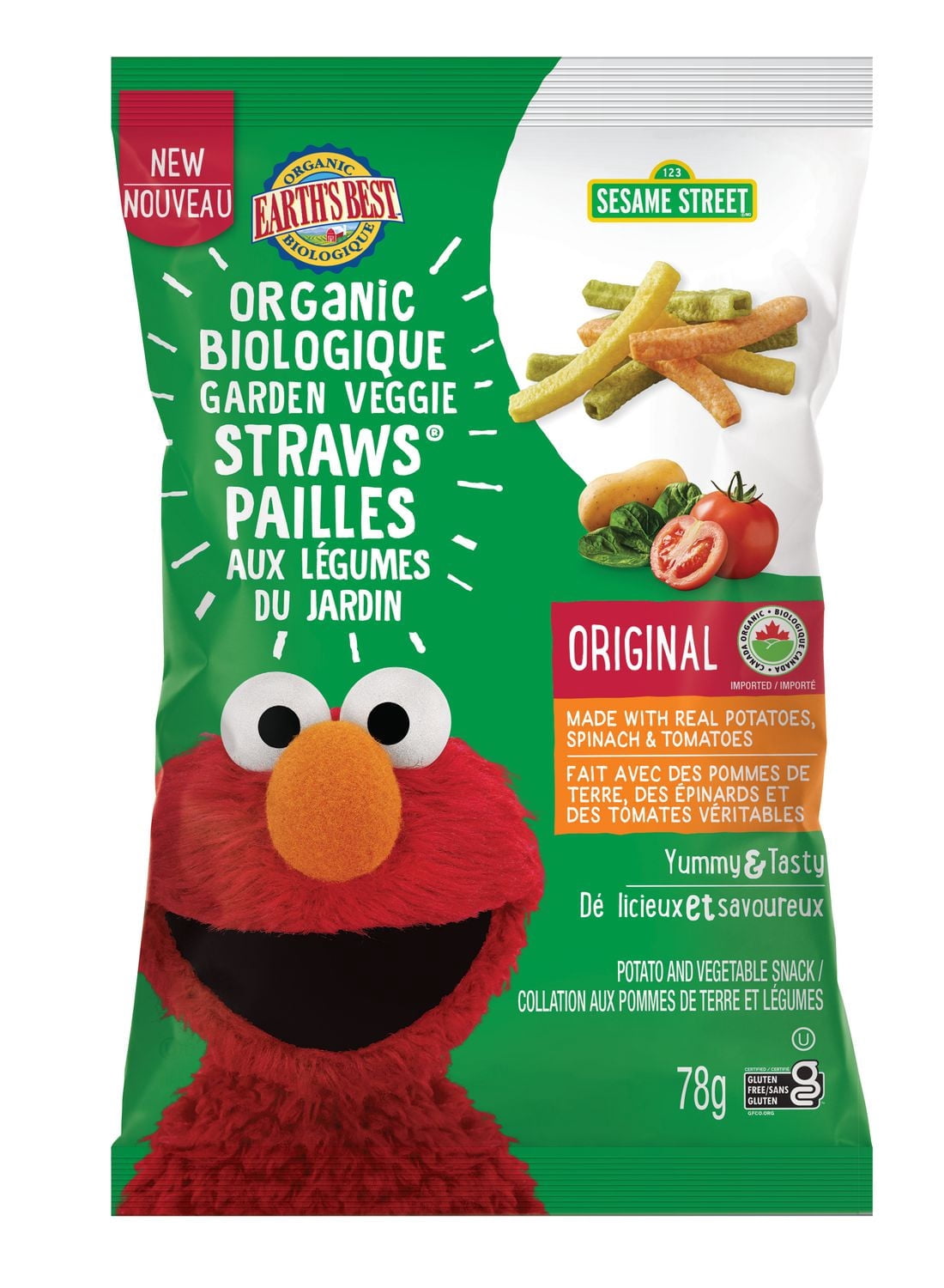 Earth's Best Pailles biologiques aux légumes du jardin original