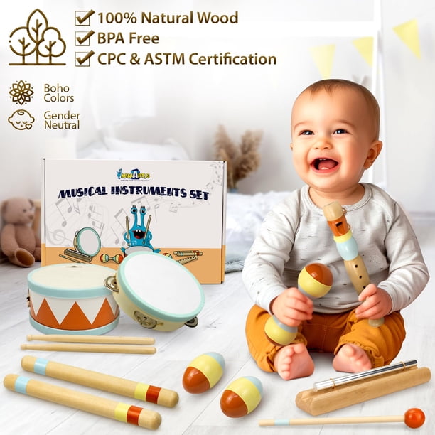 Instruments de musique percussion bébé – Set Montessori WoodPlay Instruments de musique percussion bébé – Set Montessori WoodPlay