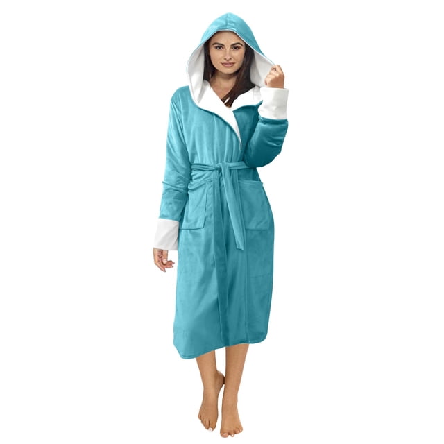Kcodviy Women Winter Plush Lengthened Outerwear Jackets Shawl Bathrobe Home Clothes Cold Weather Jacket Long Sleeved Robe Coat