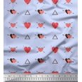 thumbnail image 1 of Soimoi Blue Rayon Fabric Triangle & Arrow Heart Printed Fabric 1 Yard 56 Inch Wide, 1 of 5