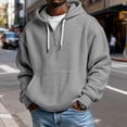 thumbnail image 3 of Yuyuzo Mens Hoodies Quarter Zip Drawstring Long Sleeve Shirts Casual Textured Loose Sweatshirts Pullover with Pockets, 3 of 5