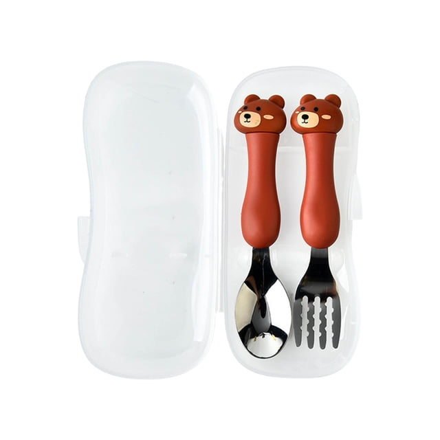 Tableware for Kitchen Cartoon Toddler Utensil Sets Stainless Steel Kid Spoon and Fork Set for Home Restaurant and Family Use