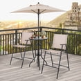 thumbnail image 4 of Costway 4PCS Patio Bistro Set Folding Counter Height Chairs Round Bar Table& Umbrella, 4 of 10