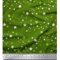 thumbnail image 1 of Soimoi Green Moss Georgette Fabric Stars Star Print Fabric by the Yard 42 Inch Wide, 1 of 3