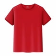 thumbnail image 1 of YOUSNH T-Shirts pour Enfants à Manches Courtes, Haut Uni, T-Shirts Garçon et Fille Unisexe, Tout-Petits, Enfants, T-Shirt à Col Rond, Hauts pour Garçons, Rouge, 11-12 Ans, 1 of 8
