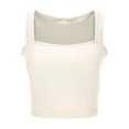 thumbnail image 5 of Timegard Tank Tops for Women Ribbed Square Neck Sleeveless Slim Comfy Cropped Tops Tee Summer Fashion, 5 of 5