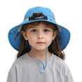 thumbnail image 4 of MIASHUI Wide Brim Solar Fan Hat for Kids Summer Outdoor UPF 50+ Sun Hat,Blue, 4 of 4