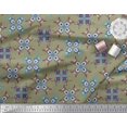 thumbnail image 2 of Soimoi Crepe Silk Fabric Tiles Moroccan Printed Fabric 1 Yard 42 Inch Wide, 2 of 3