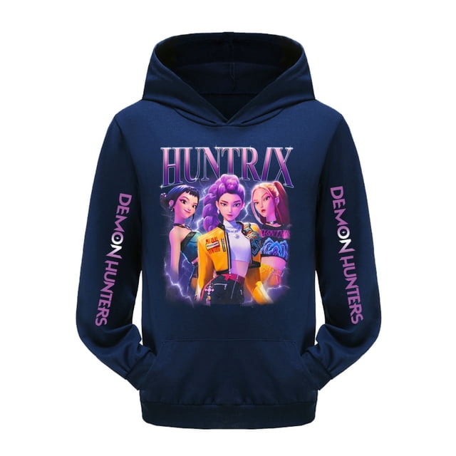 DemonHunters by kpopsingers Ragazze Filles à Imprimé Graphique Chandail à Capuchon Confortable Tenue Décontractée et Activités de Plein Air Chandail Molletonné Doux et Douillet