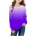 thumbnail image 2 of Yanlir Chandail Molletonné Surdimensionné pour Filles, Mode Enfants, Printemps Automne, Chandails Molletonnés, Col Rond, Manches Longues, Chandail Décontracté Ample, Hauts à Enfiler, 1-12 Ans (Violet, 7 Ans), 2 of 6