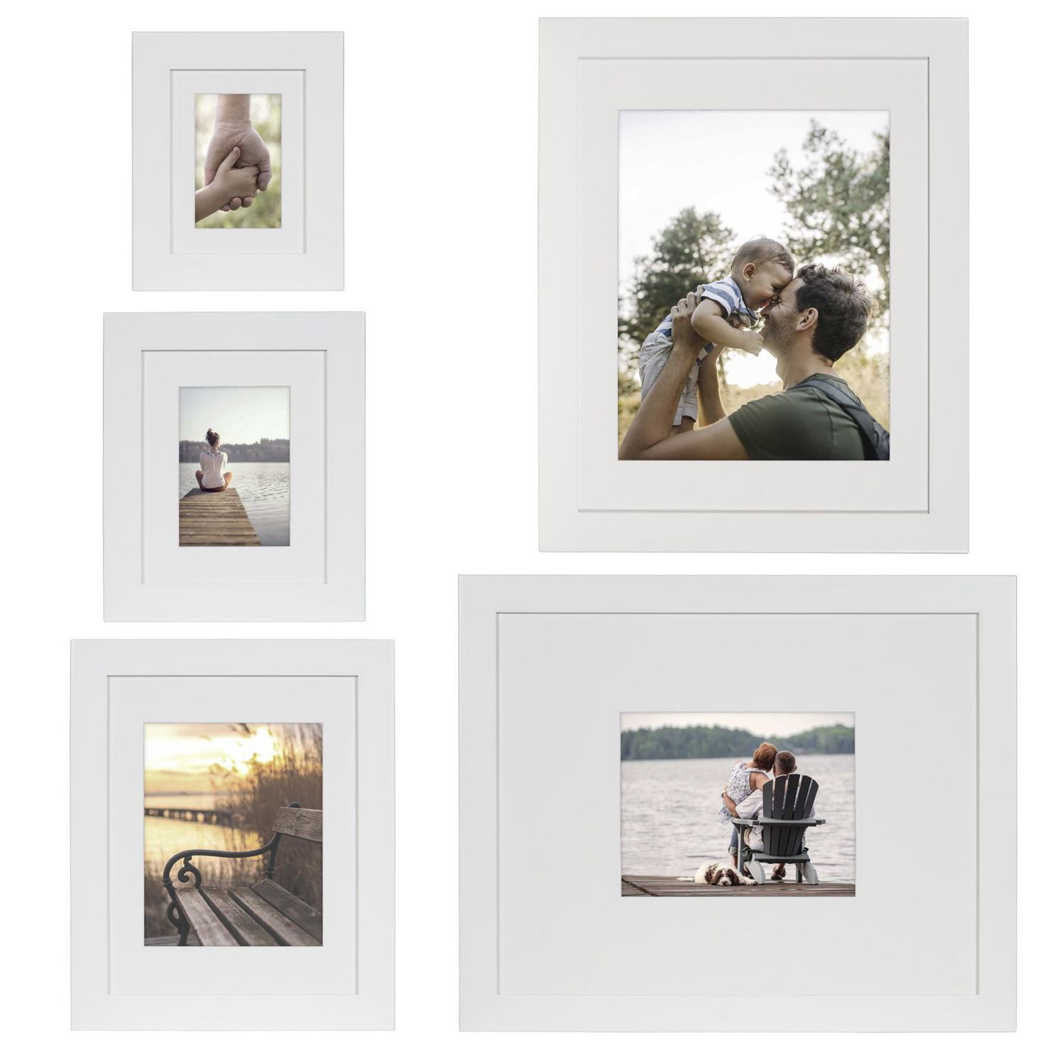 DesignOvation Museum 11" x 14" Matted to 8" 10" Grey Picture Frame