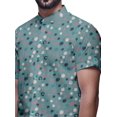 thumbnail image 4 of BESTMAN Slim Fit Shirts For Men Button Down Short Sleeve Printed Shirts For Boys, 4 of 5
