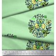 thumbnail image 2 of Soimoi Velvet Fabric Leaves & Floral Block Decor Fabric Printed Yard 58 Inch Wide, 2 of 3