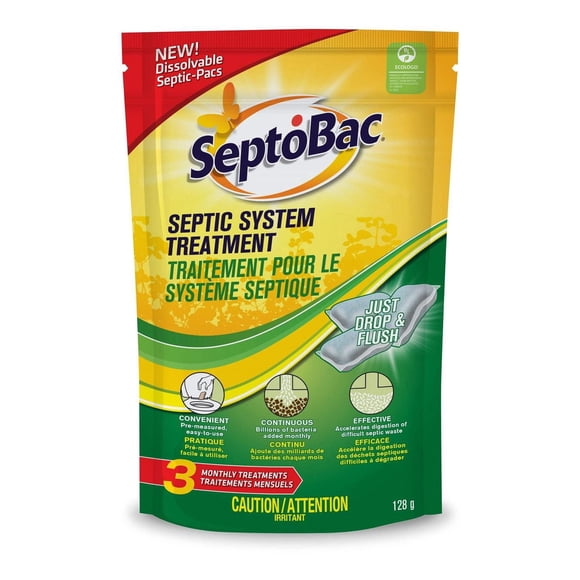 Pacs solubles pour traitement des fosses septiques SeptoBac