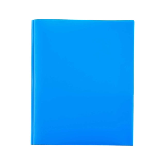 ZTTD 1Pcs Plastic 2 Pocket Folders with 3 Prongs, Twin Pocket File Folders with Fasteners, Bulk 3-Clasp Folders with Fasteners, Tear-Resistant, Long Lasting Acid-Free Poly (Type4-Blue)