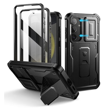 Dexnor for Samsung Galaxy S24 Plus Case with Built-in Slide Camera Cover & Screen Protector & Kickstand, Shockproof Rugged Case Full-Body Bumper Protective Cover for Galaxy S24 Plus 2024, Black