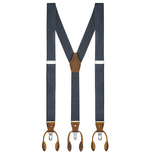 Buyless Fashion Suspenders For Men - 48" Adjustable Straps 1 1/4" - Y Back With Clips And Buttons