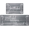 thumbnail image 4 of MeyJey Kitchen Rug Set of 2, Anti Fatigue Kitchen Mat 2 Pieces, Non Skid Waterproof Cushioned Floor Mat and Runner Rug, 17"x28"x0.4"+17"x48"x0.4", Gray, 4 of 6