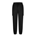 thumbnail image 4 of DPTALR Men's Drawstring Elastic Waist Solid Color Casual Length Pants, 4 of 9