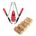 thumbnail image 2 of 100 Pcs Bouchon de Bouteille de Vin Réutilisable & 1x Double Levier Bouchon de Bouteille de Vin avec 2 Poignées, 1 * Machine à Sceller 100 * Bouchon de Vin, Couleur Bois & Rouge, 2 of 9