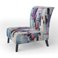 thumbnail image 3 of Designart « Illusions Spatiales Violet Suprématisme » Fauteuil d'Appoint Rembourré Abstrait Multicolore - Fauteuil Moderne pour Salon, 3 of 7