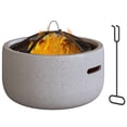 thumbnail image 1 of Outsunny Foyer Extérieur Rond de 18 Pouces, avec Écran, Tisonnier, à Bois, Gris, 1 of 10