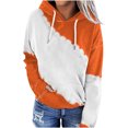 thumbnail image 1 of Timegard Womens Tops Long Sleeve Drawstring Hooded Sweatshirts Color Block Casual Loose Pullover Top, 1 of 4