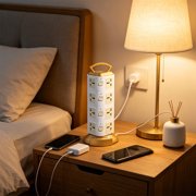 EGNMCR Multi Plug Power Strip With 78.7in Extension Cord With Multiple USB Outlets For Office Dorm Room Ideal For Charging Smartphones Laptops Small Appliances Plastics power strip