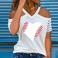 thumbnail image 2 of Birdeem Mode Femme Décontracté Col en V Blouse Imprimée Manches Courtes Épaules Dénudées T-Shirt Hauts d'Été, 2 of 8