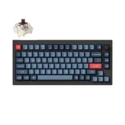 Keychron V1 Max Hotswap Wireless Mechanical Keyboard - RGB - ABS Plastic Frame - Carbon Black - with Knob - Gateron Jupiter Brown - 75% Layout - Windows Mac OS (V1M-D3)