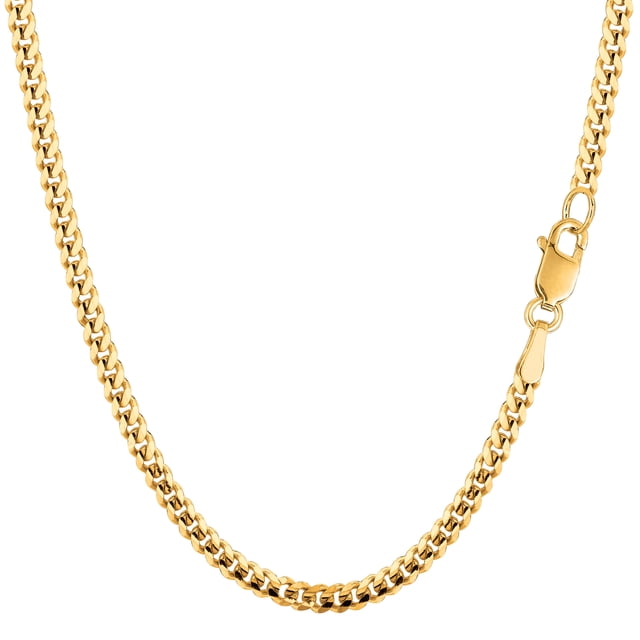14k Yellow Gold Gourmette Chain Necklace, 3.0mm, 22"