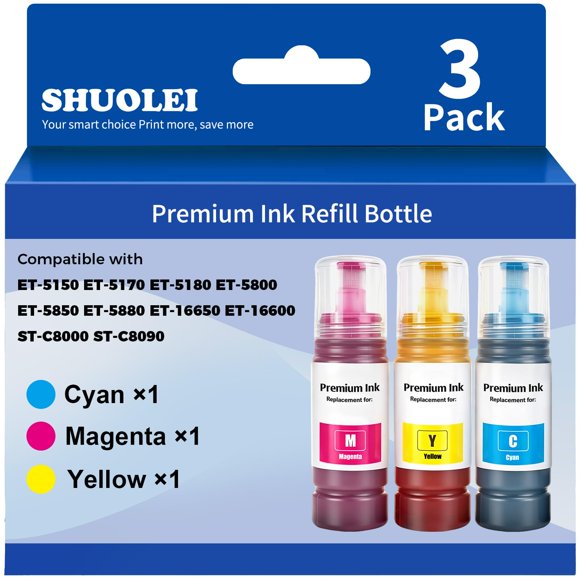 542 Ink Refill Bottles T-5150 ET-5170 ET-5850 ET-5800 Replacement for Epson 542 Ink Refill Bottles for Pro ET-5150 ET-5170 ET-5180 ET-5800 ET-5850 ET-5880 ET-16600 ET-16650 Printe