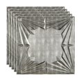 thumbnail image 1 of Fasade Art Deco Vinyl 2ft x 2ft Lay-In Ceiling Panel Crosshatch Silver 5 Pack, 1 of 5