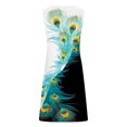 thumbnail image 5 of Penkiiy Robes de Printemps pour Femmes 2024 Décontractées Imprimées Amples Couleur Unie Col Rond Tempérament Élégantes Robes Dos Nu L Multicolore, 5 of 5