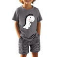 thumbnail image 1 of Kid Boy Clothes Summer Clothes Crew Neck Dinosaur Short Sleeve T-Shirt and Elastic Shorts 7-8 Years Boy Clothes, 1 of 2
